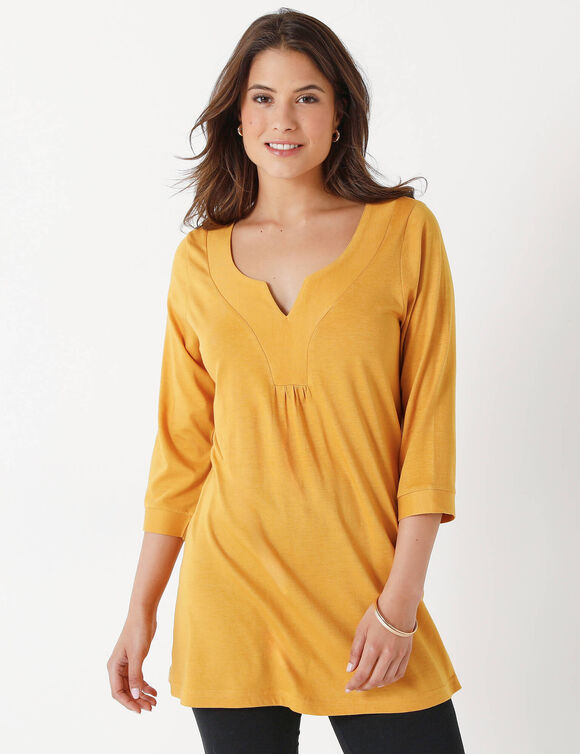 Tunique col fantaisie (curry) Tunique col fantaisie (curry)